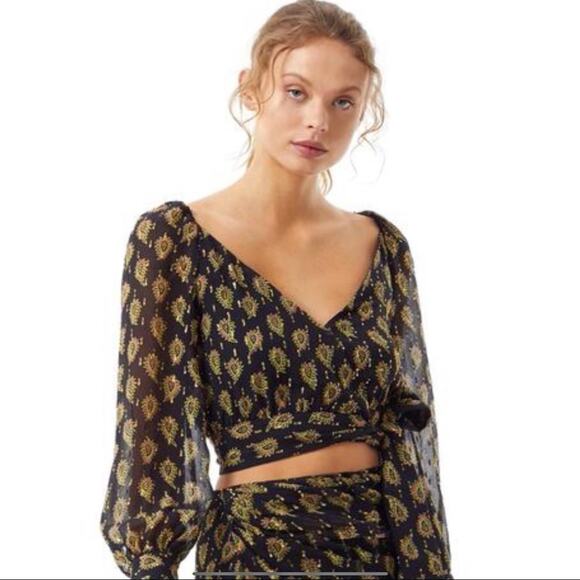 Stevie May State of Art Wrap Top Silk Blend Size XS NWT $240 MSRP - Picture 1 of 15